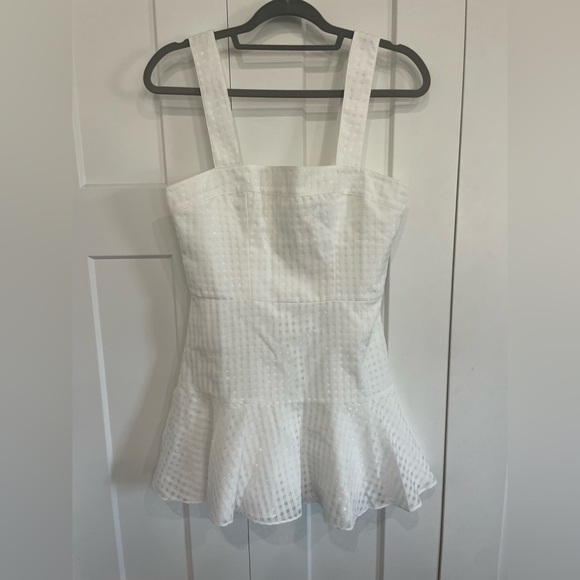 Amanda Uprichard ANNALISE White MINI DRESS IN GINGHAM ORGANZA Bridal Small - Picture 5 of 8